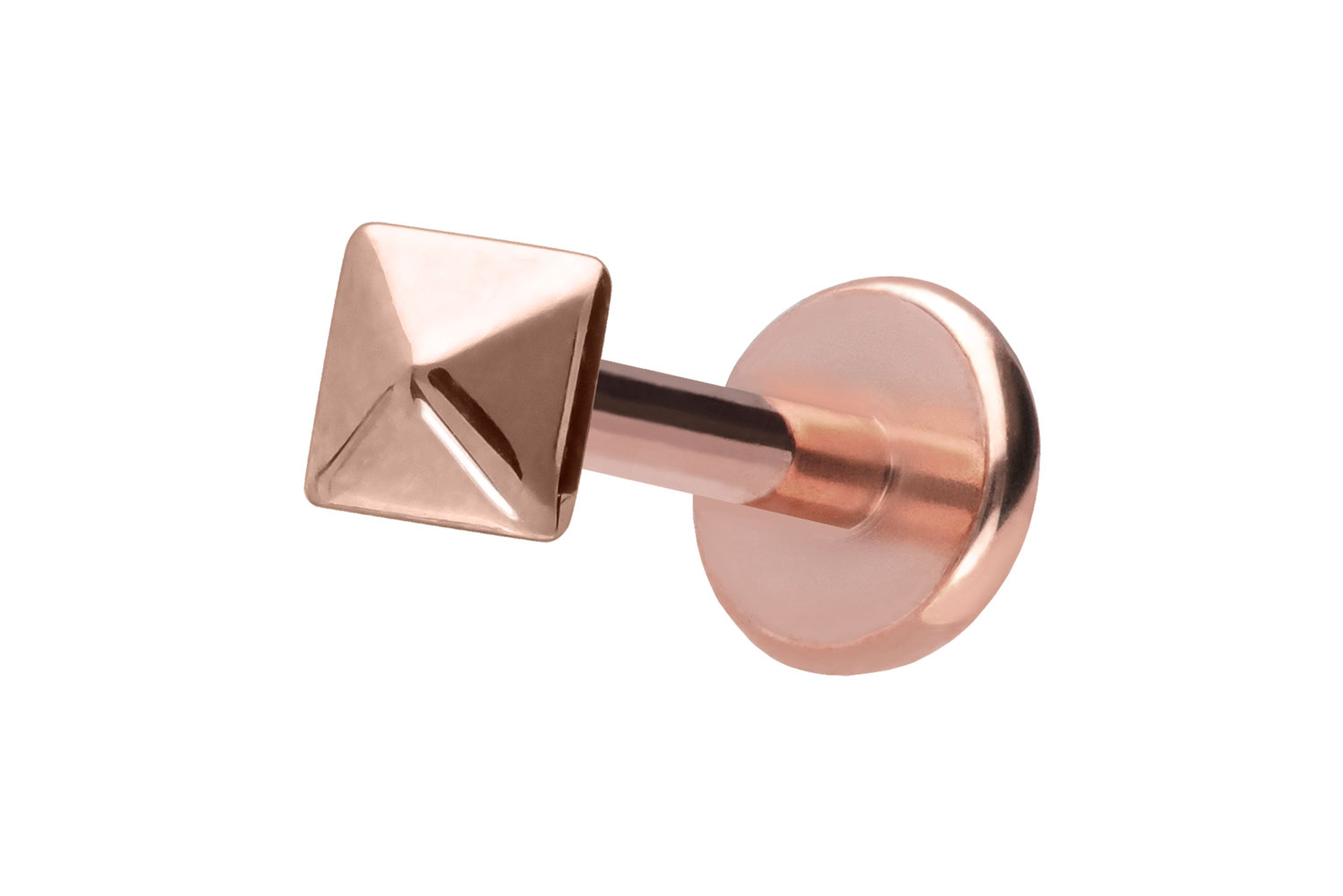 Titan Labret Piercing mit Push Fit PYRAMIDE